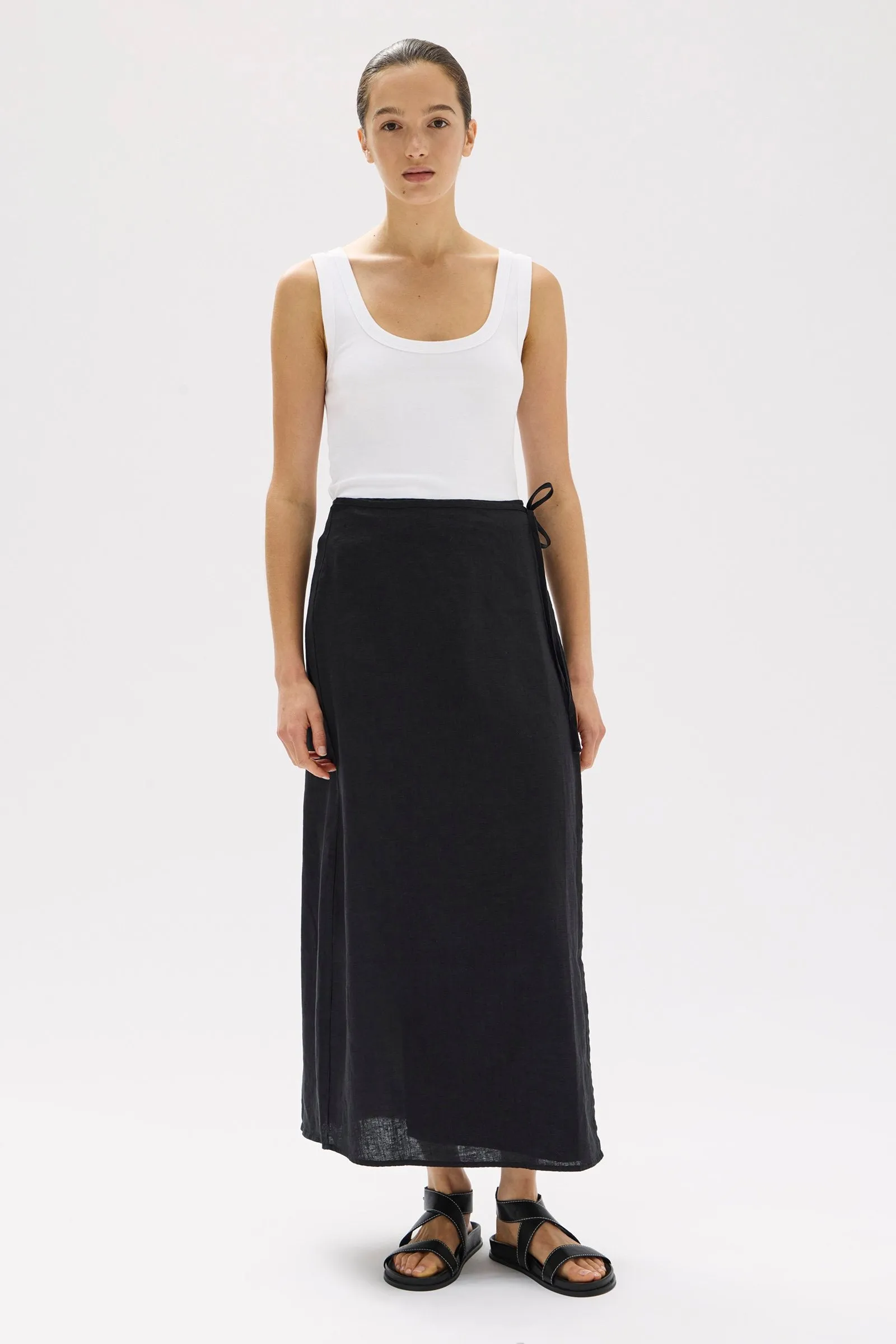 Roma Linen Wrap Skirt sold by Assembly Label