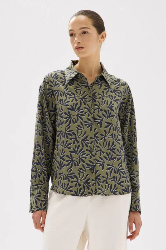 Hibiscus Print Silk Shirt sold by Assembly Label