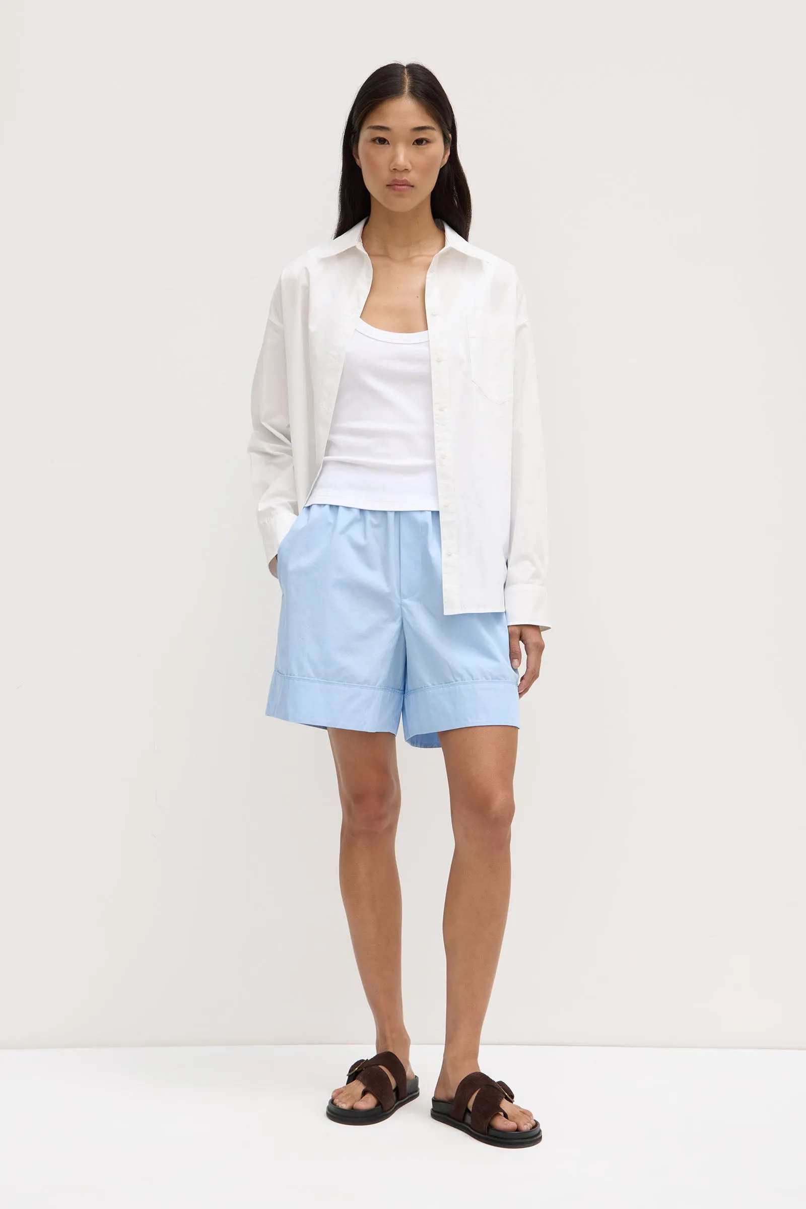 Cleo Longline Poplin Short sold by Assembly Label