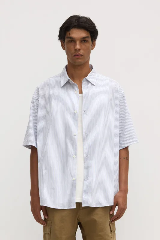 Alec Poplin Stripe Short Sleeve Shirt sold by Assembly Label