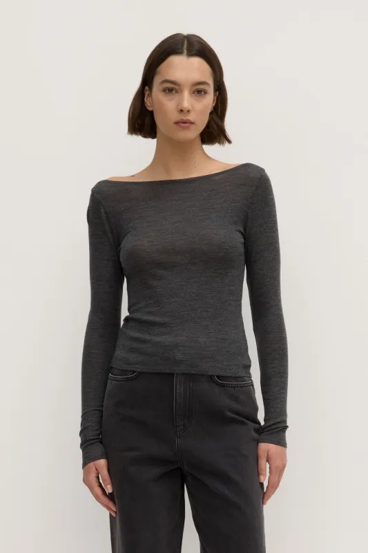 Shannon Wool Bateau Long Sleeve Top sold by Assembly Label