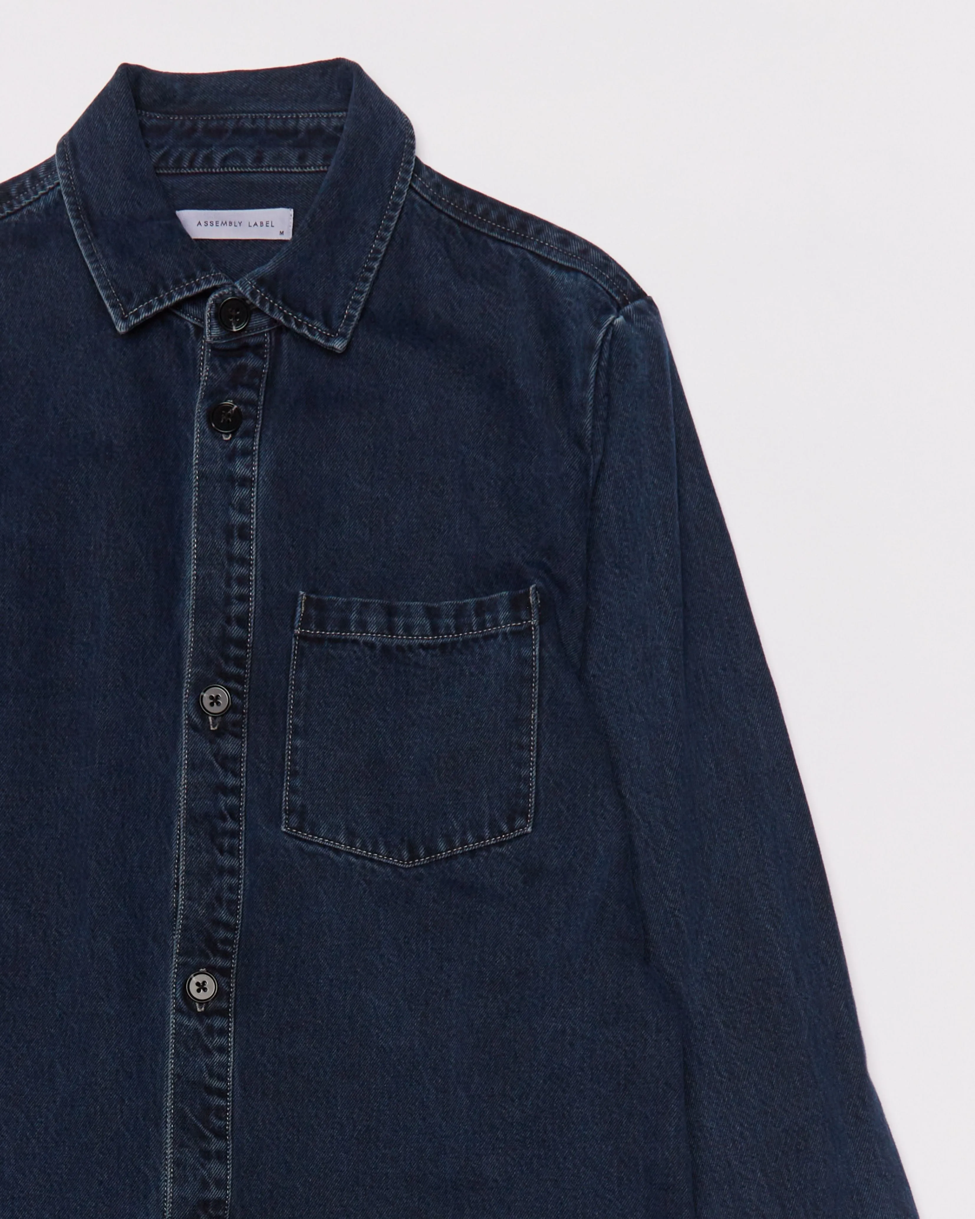 Re-Worn Unisex Cotton Denim Long Sleeve Shirt sold by Assembly Label product image thumbnail 2