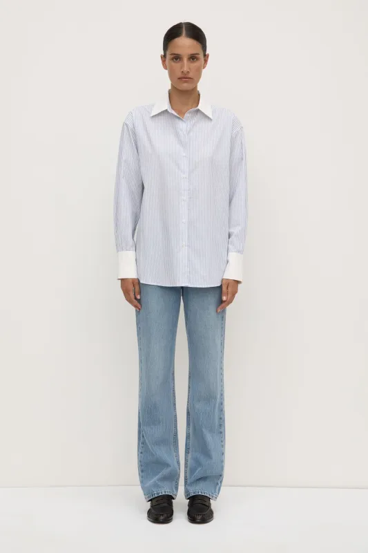 Alec Poplin Stripe Shirt sold by Assembly Label