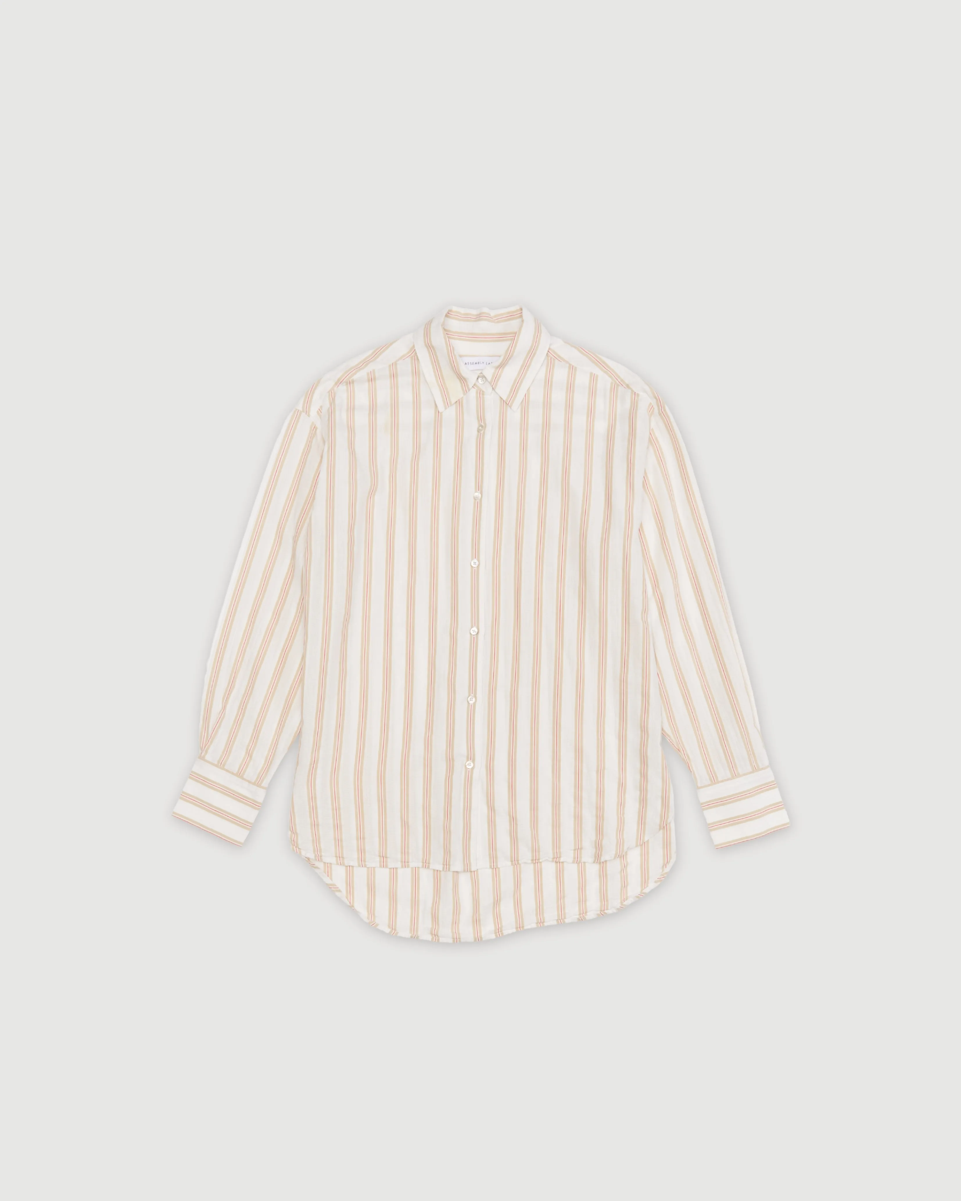 Re-Worn Womens Cotton Stripe Long Sleeve Shirt sold by Assembly Label