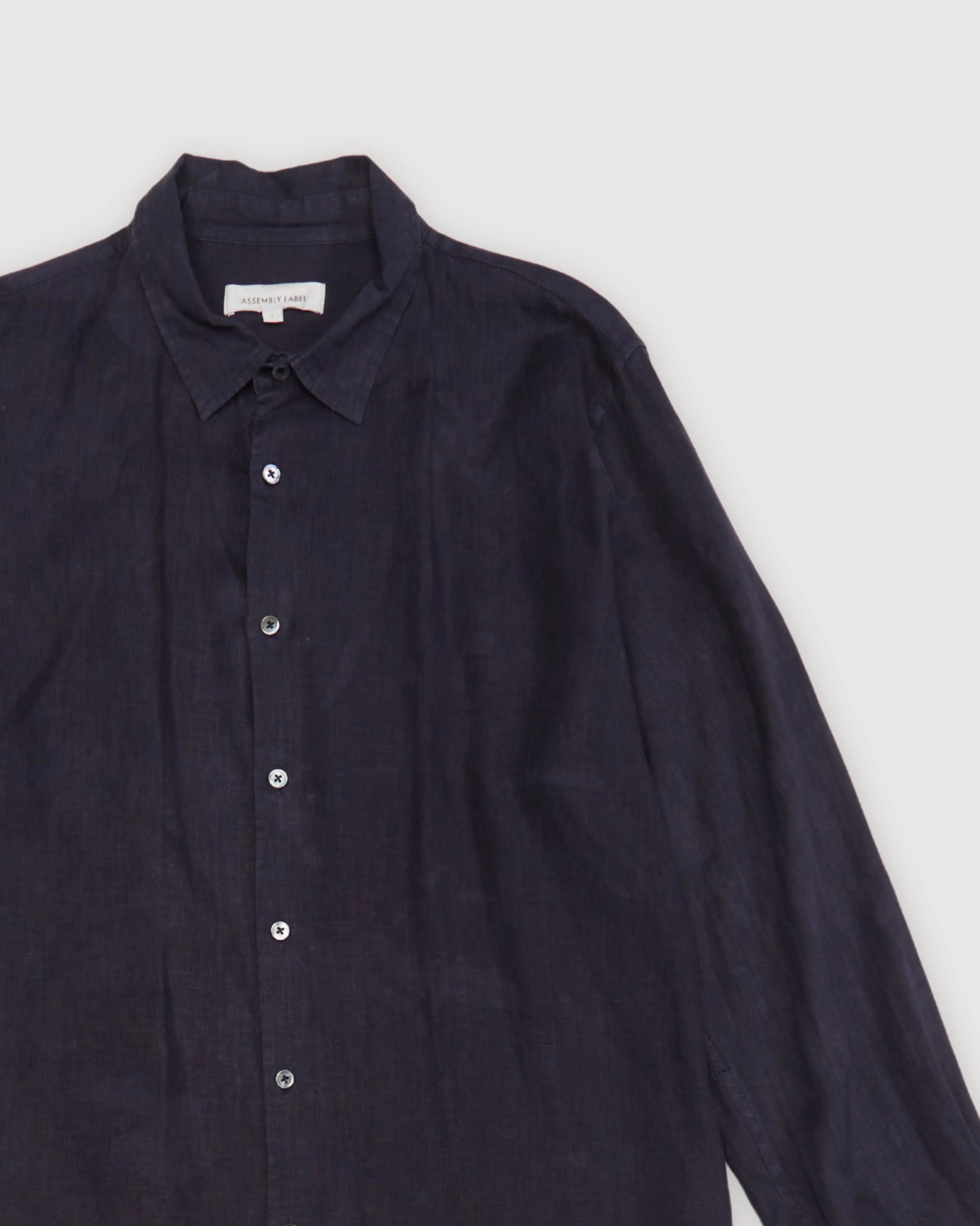 Re-Worn Mens Linen Textured Long Sleeve Shirt sold by Assembly Label product image thumbnail 2