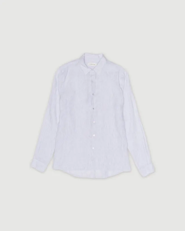 Re-Worn Mens Linen Stripe Long Sleeve Shirt sold by Assembly Label