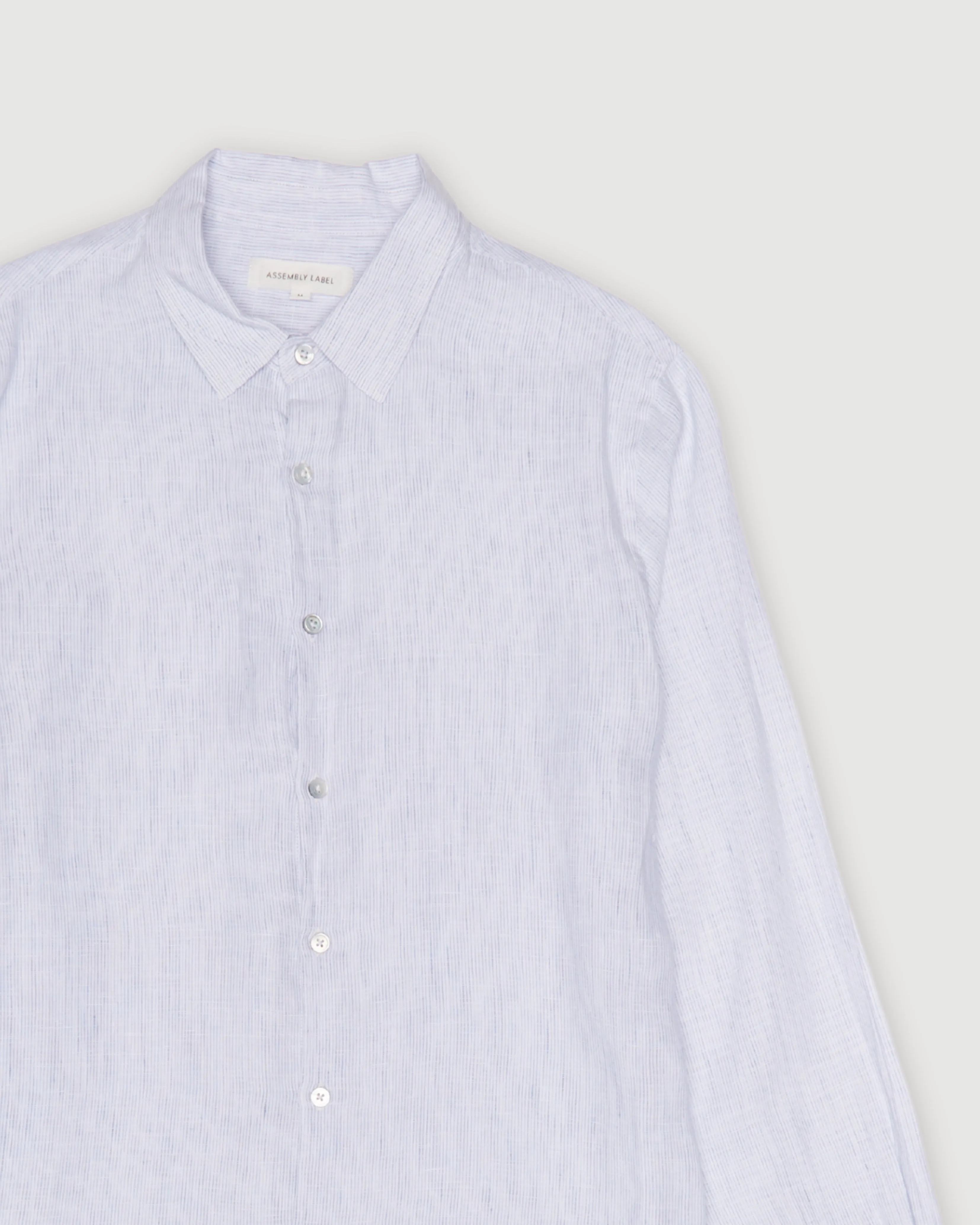 Re-Worn Mens Linen Stripe Long Sleeve Shirt sold by Assembly Label product image thumbnail 2