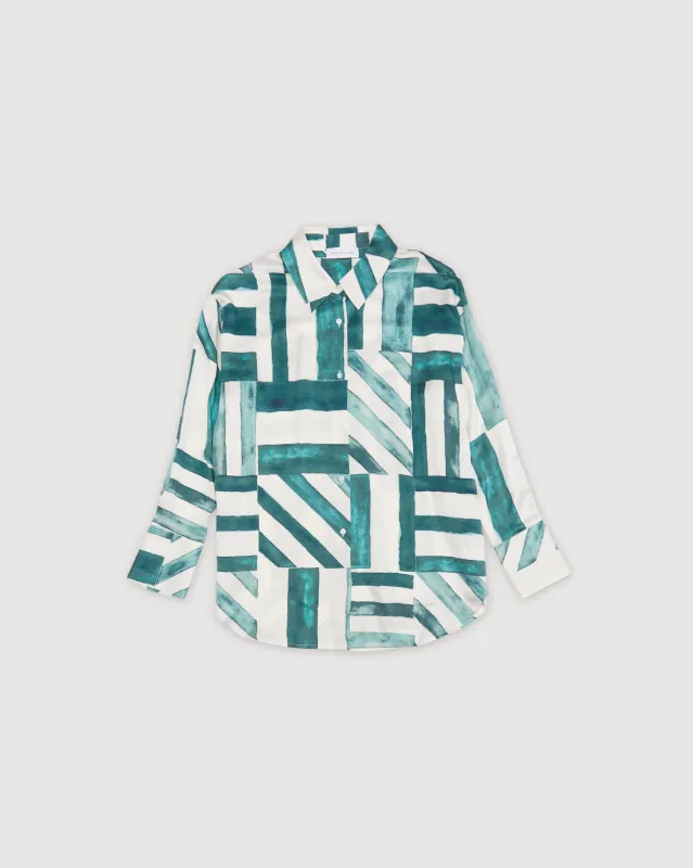 Re-Worn Womens Silk Stripe Long Sleeve Shirt sold by Assembly Label