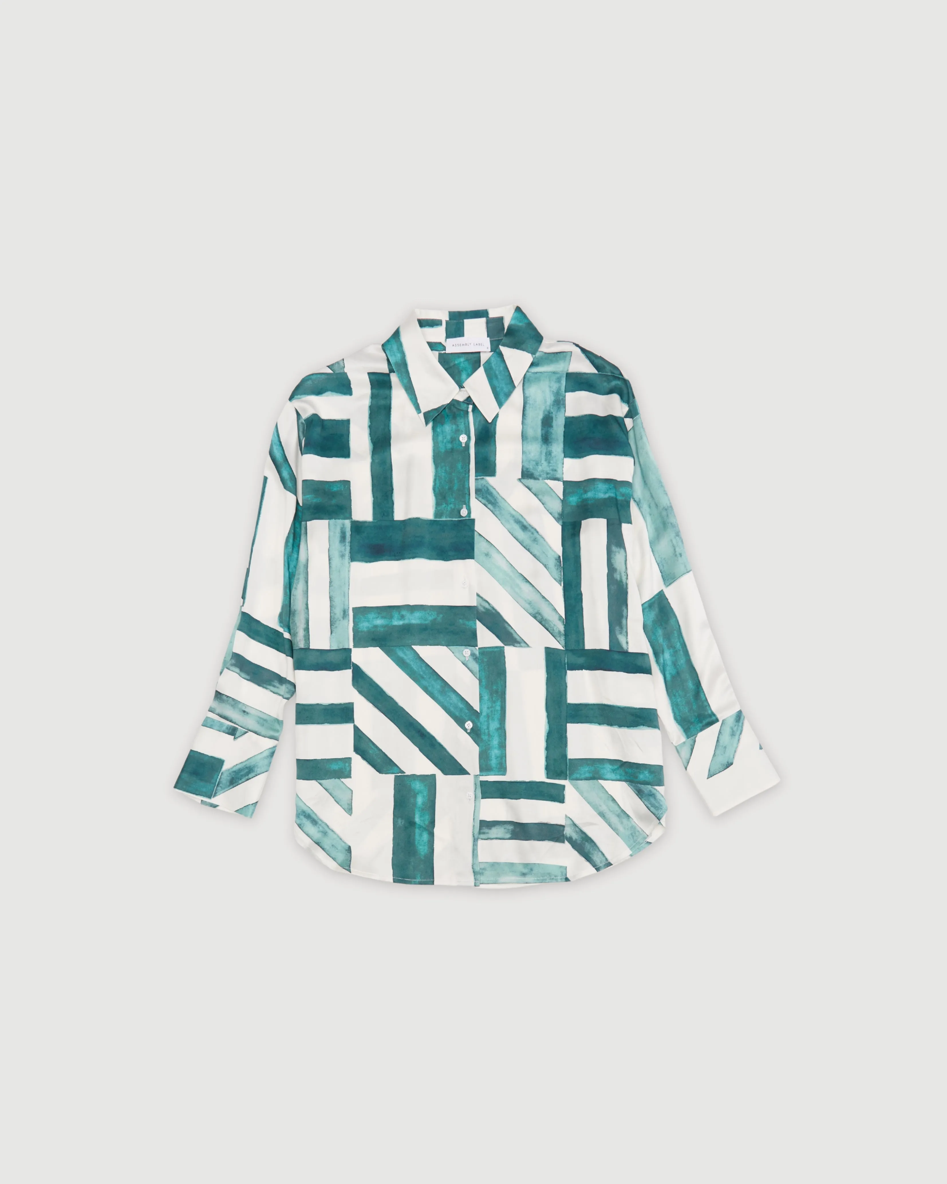 Re-Worn Womens Silk Stripe Long Sleeve Shirt sold by Assembly Label