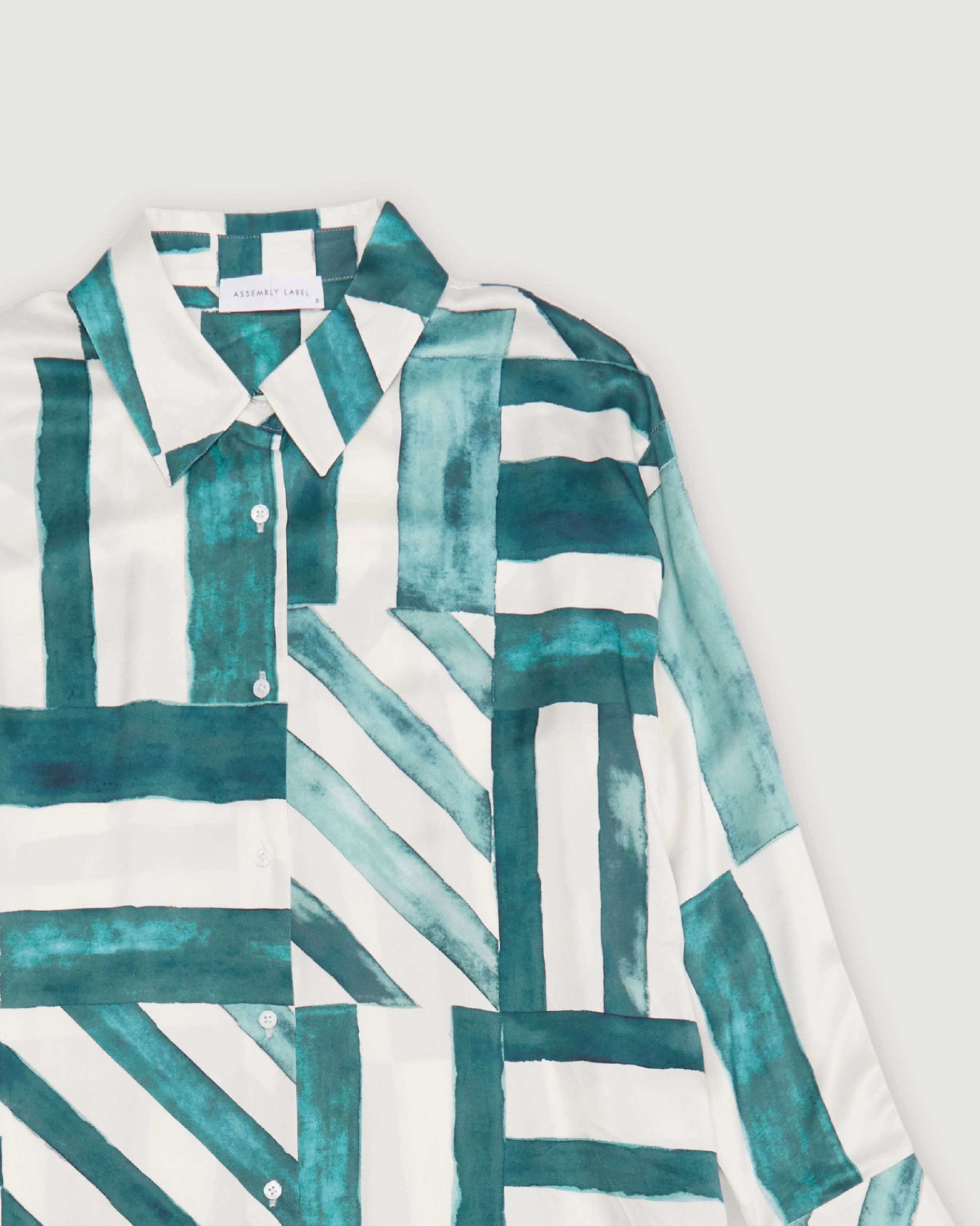 Re-Worn Womens Silk Stripe Long Sleeve Shirt sold by Assembly Label product image thumbnail 2