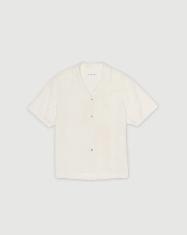 Re-Worn Womens Cotton Textured Short Sleeve Shirt sold by Assembly Label
