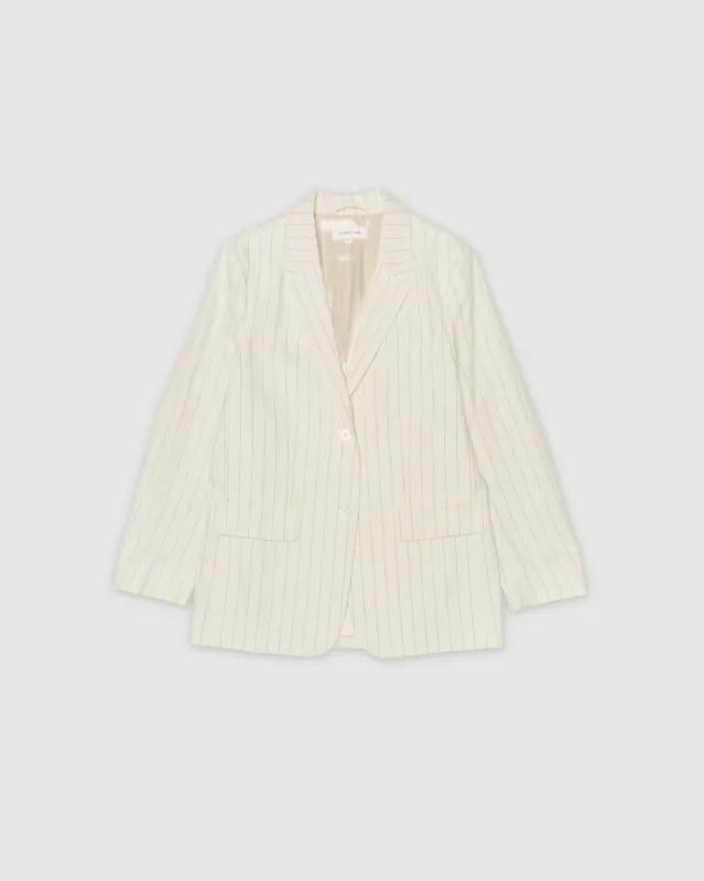 Re-Worn Linen Blend Stripe Jacket sold by Assembly Label