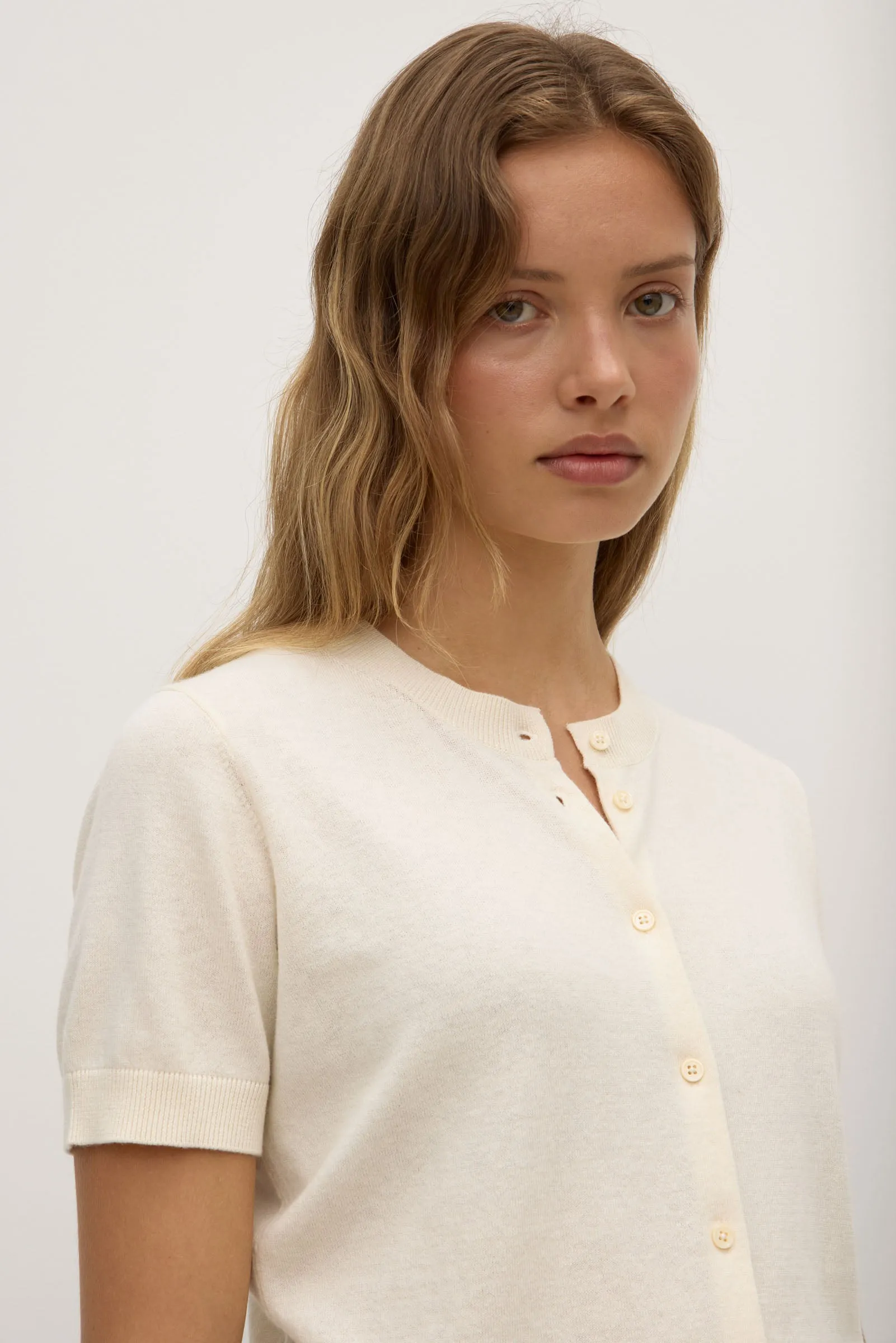 Semra Cotton Cashmere Short Sleeve Cardigan sold by Assembly Label product image thumbnail 5