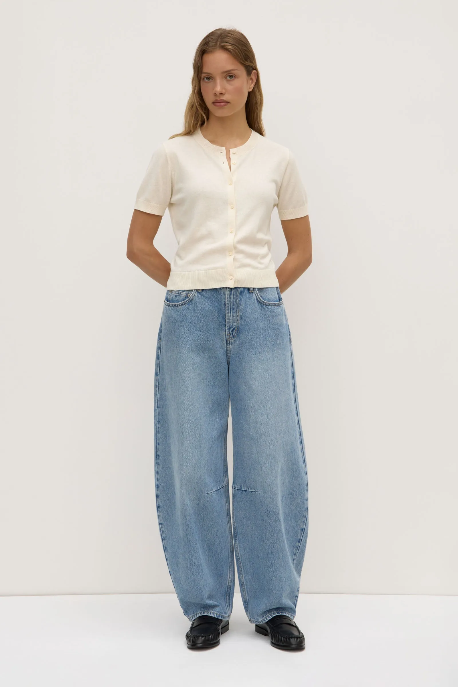 Semra Cotton Cashmere Short Sleeve Cardigan sold by Assembly Label