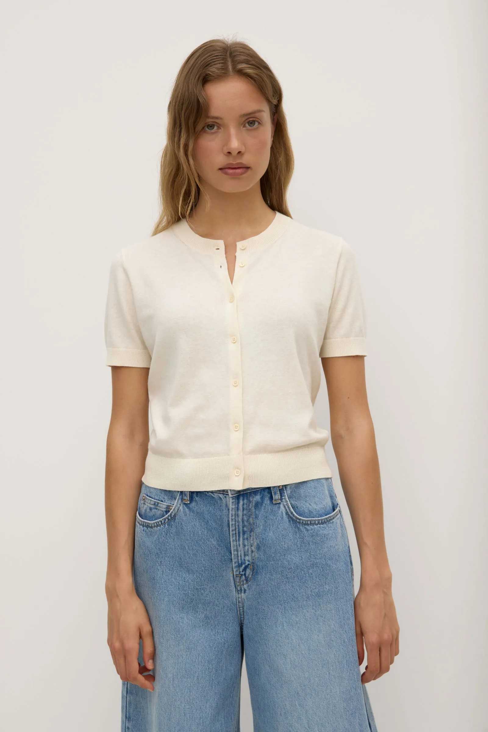 Semra Cotton Cashmere Short Sleeve Cardigan sold by Assembly Label product image thumbnail 2