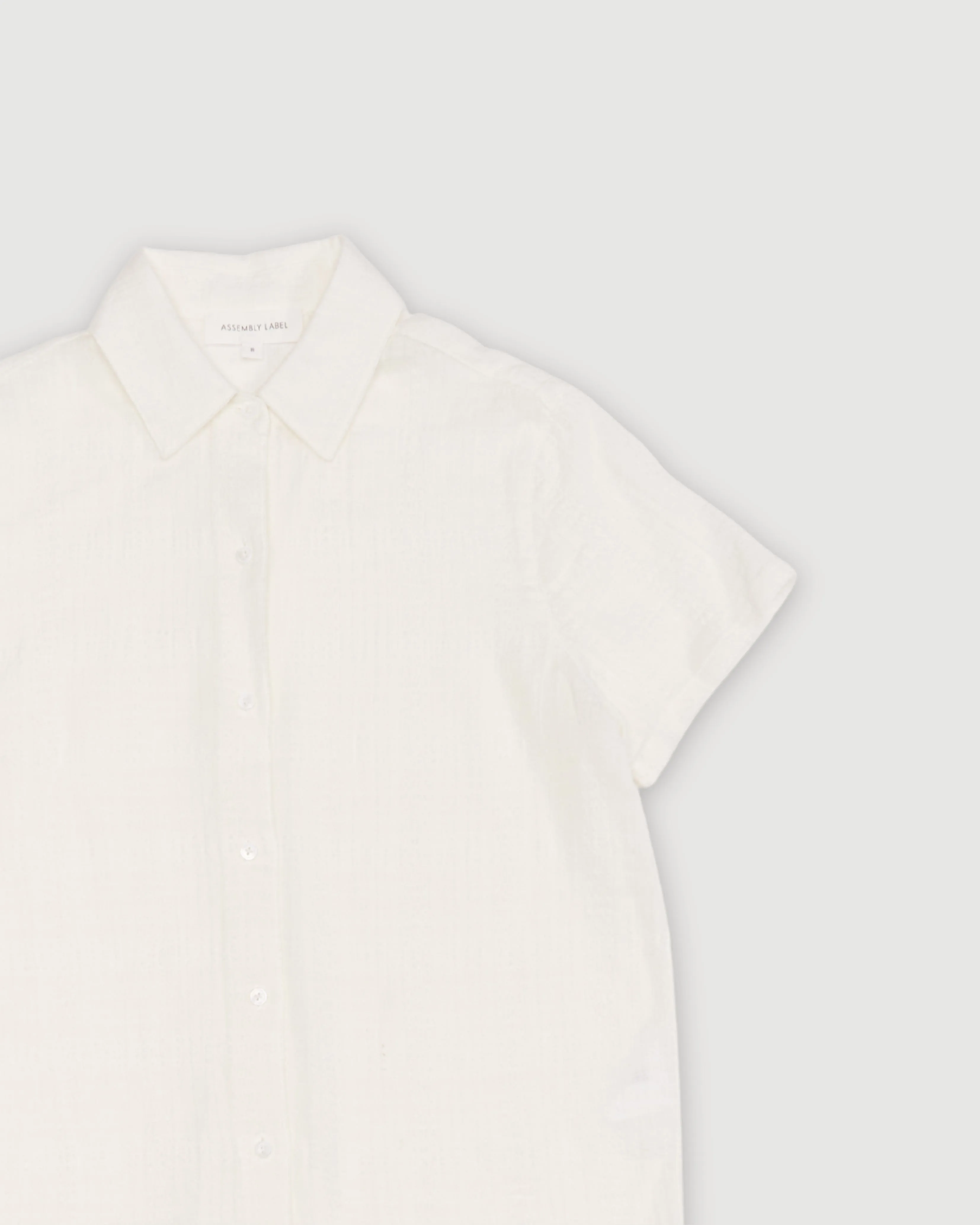 Re-Worn Womens Linen Blend Textured Short Sleeve Shirt sold by Assembly Label product image thumbnail 2