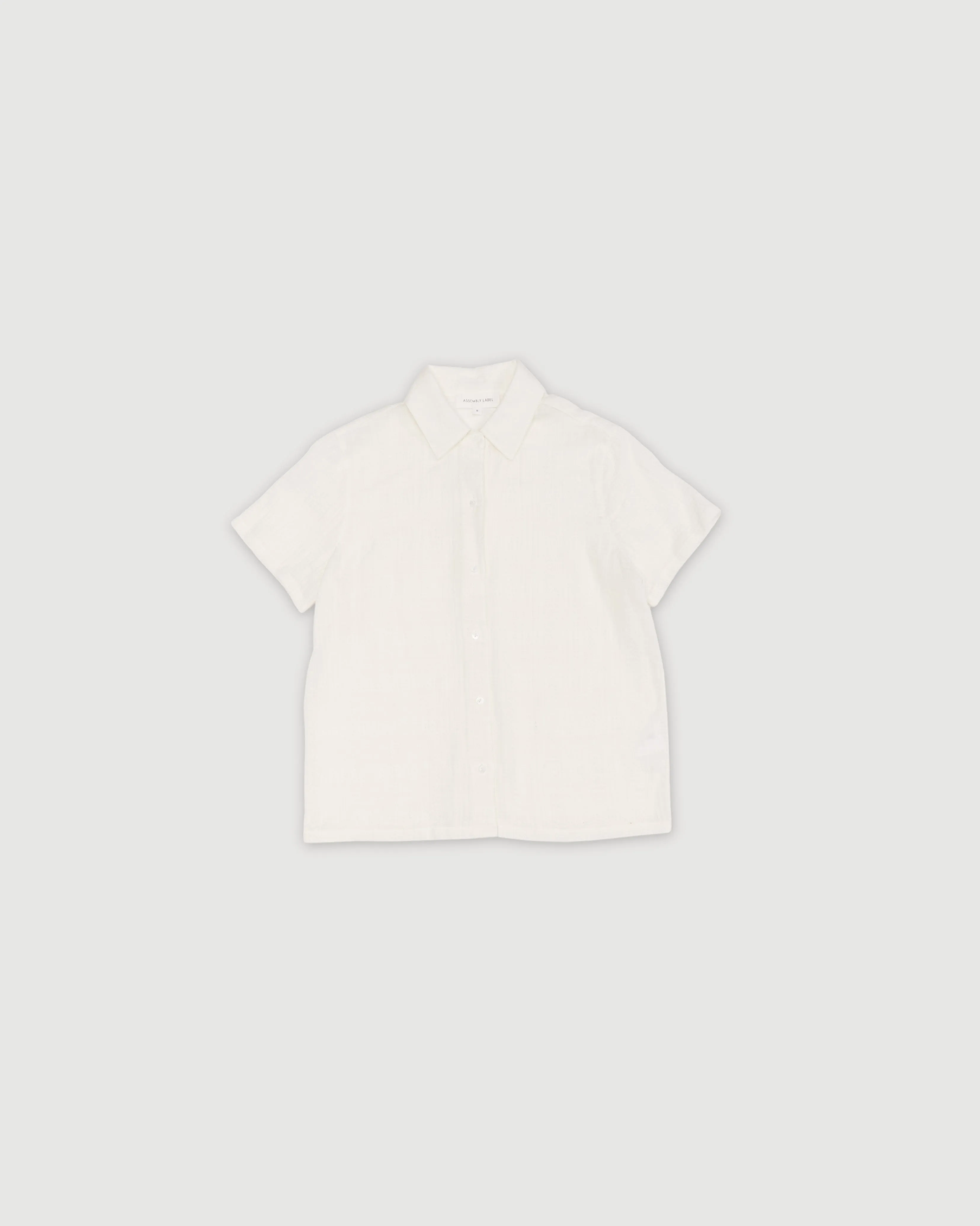 Re-Worn Womens Linen Blend Textured Short Sleeve Shirt sold by Assembly Label