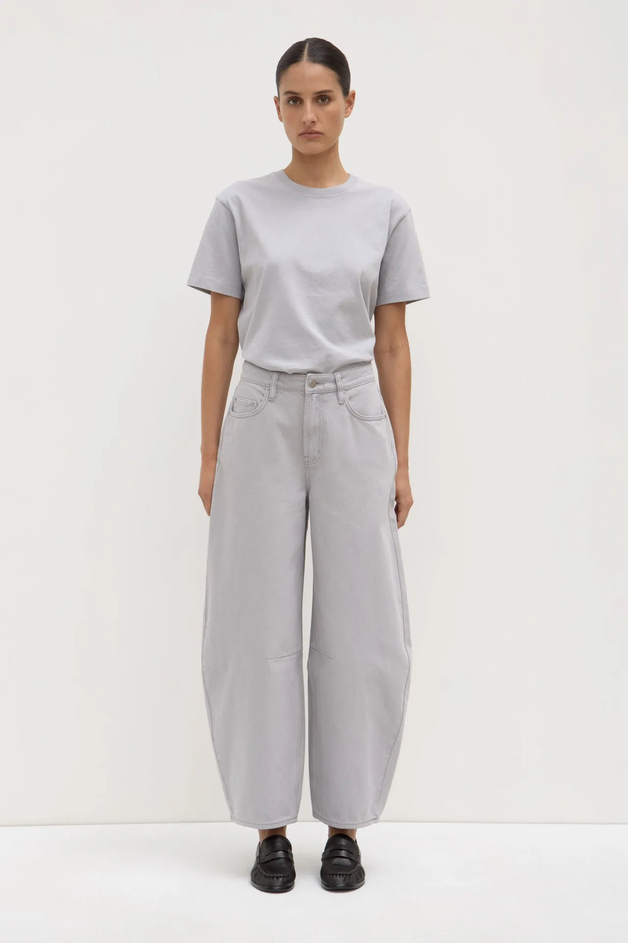 High Rise Barrel Jean sold by Assembly Label