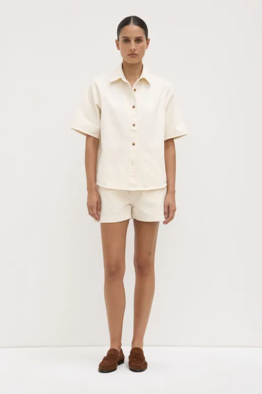 Boxy Denim Short Sleeve Shirt sold by Assembly Label