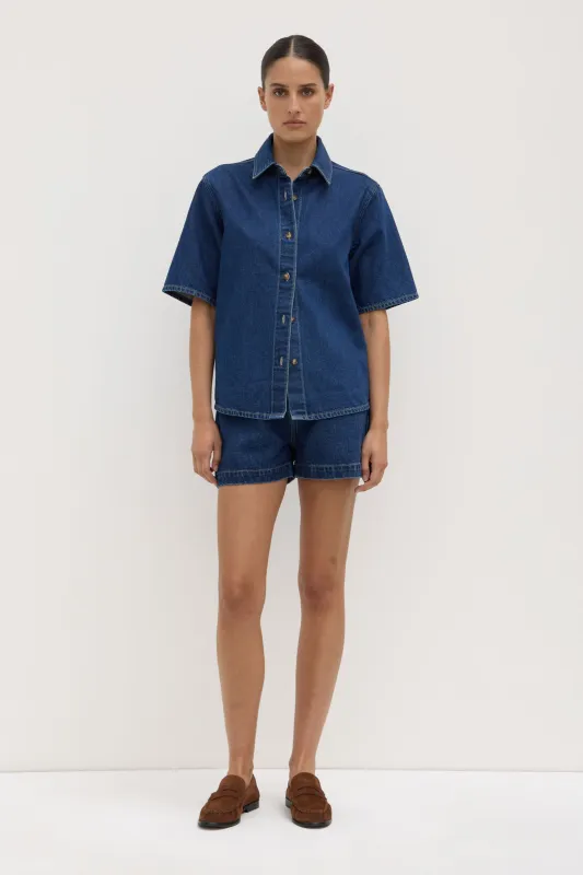 Boxy Denim Short Sleeve Shirt sold by Assembly Label
