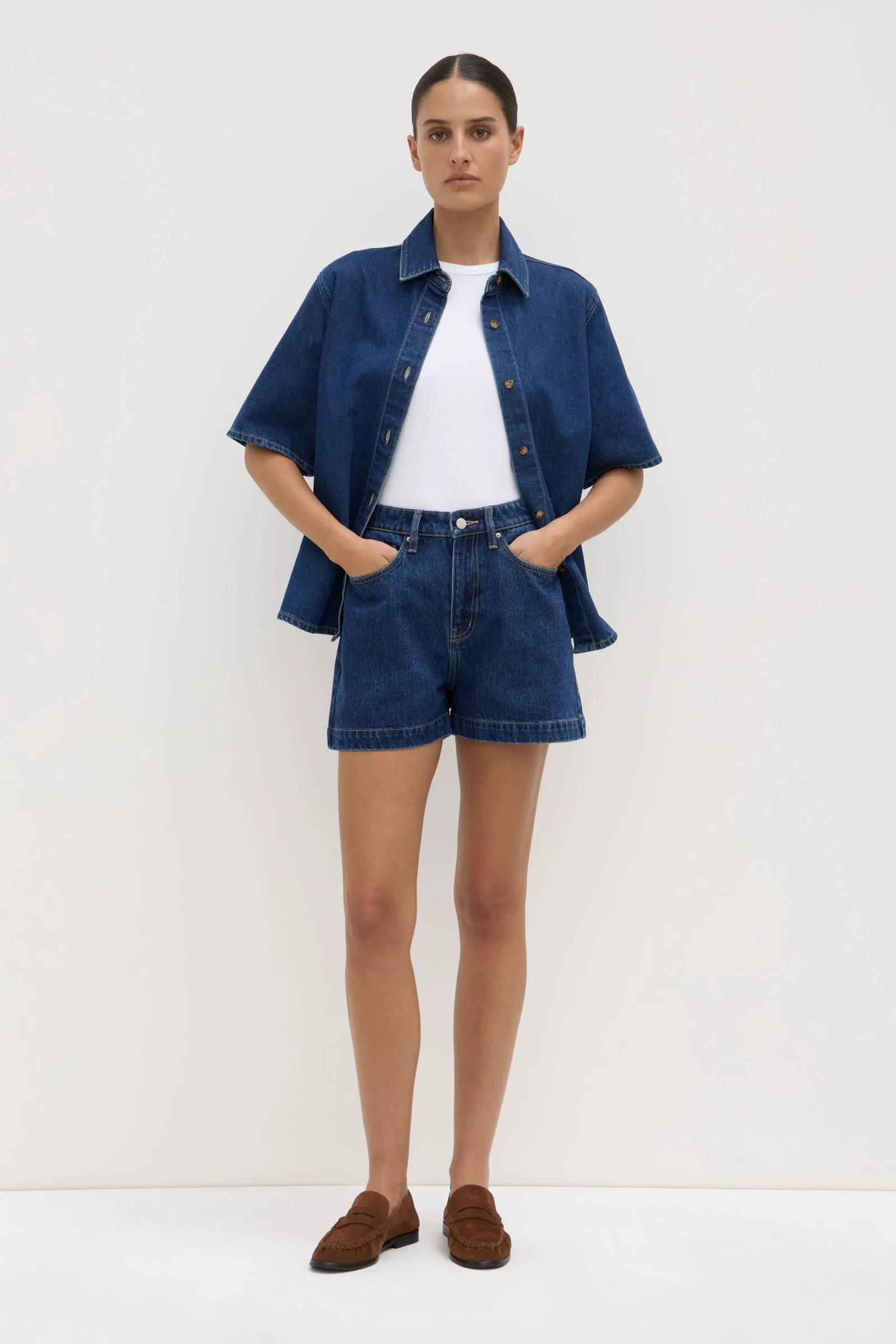 Boxy Denim Short sold by Assembly Label