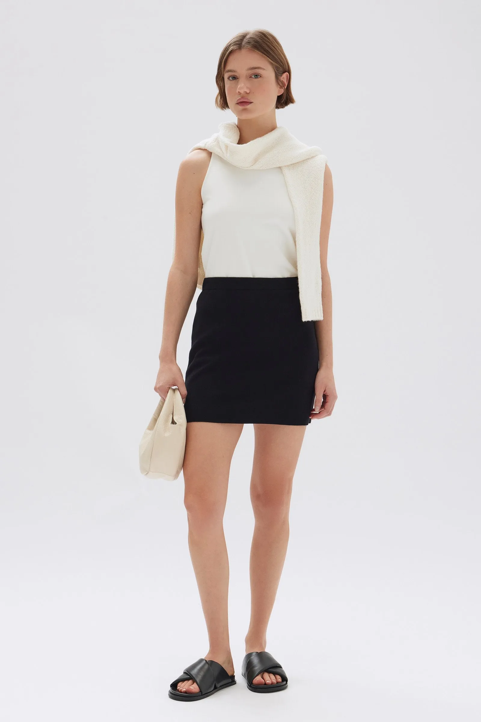 Clover Milano Knit Mini Skirt sold by Assembly Label