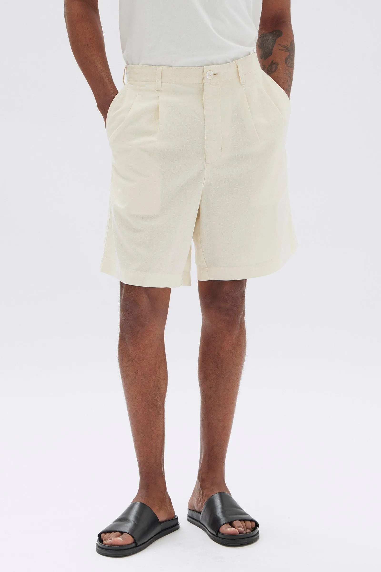 Stan Pleated Cotton Linen Short sold by Assembly Label product image thumbnail 2