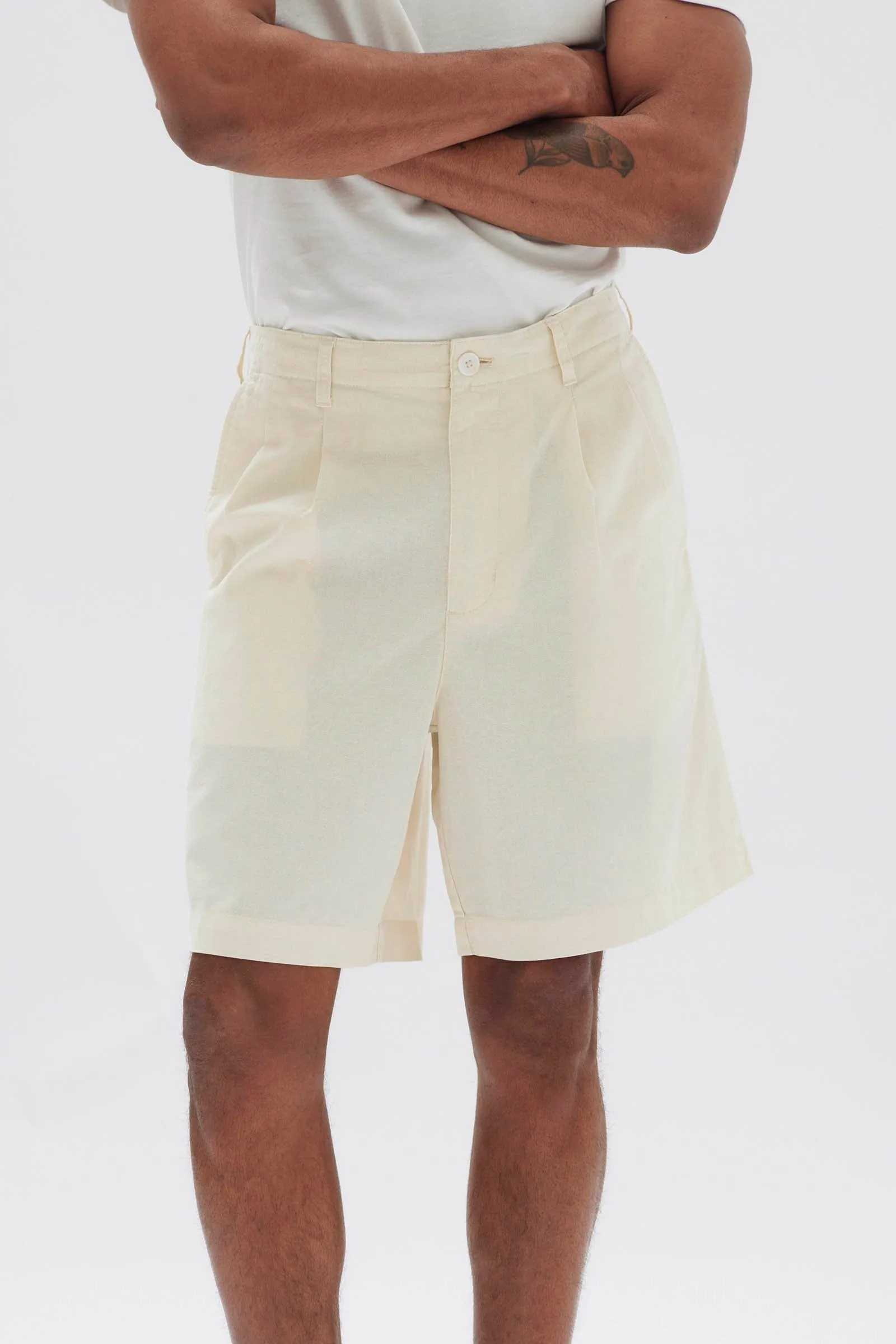 Stan Pleated Cotton Linen Short sold by Assembly Label product image thumbnail 3