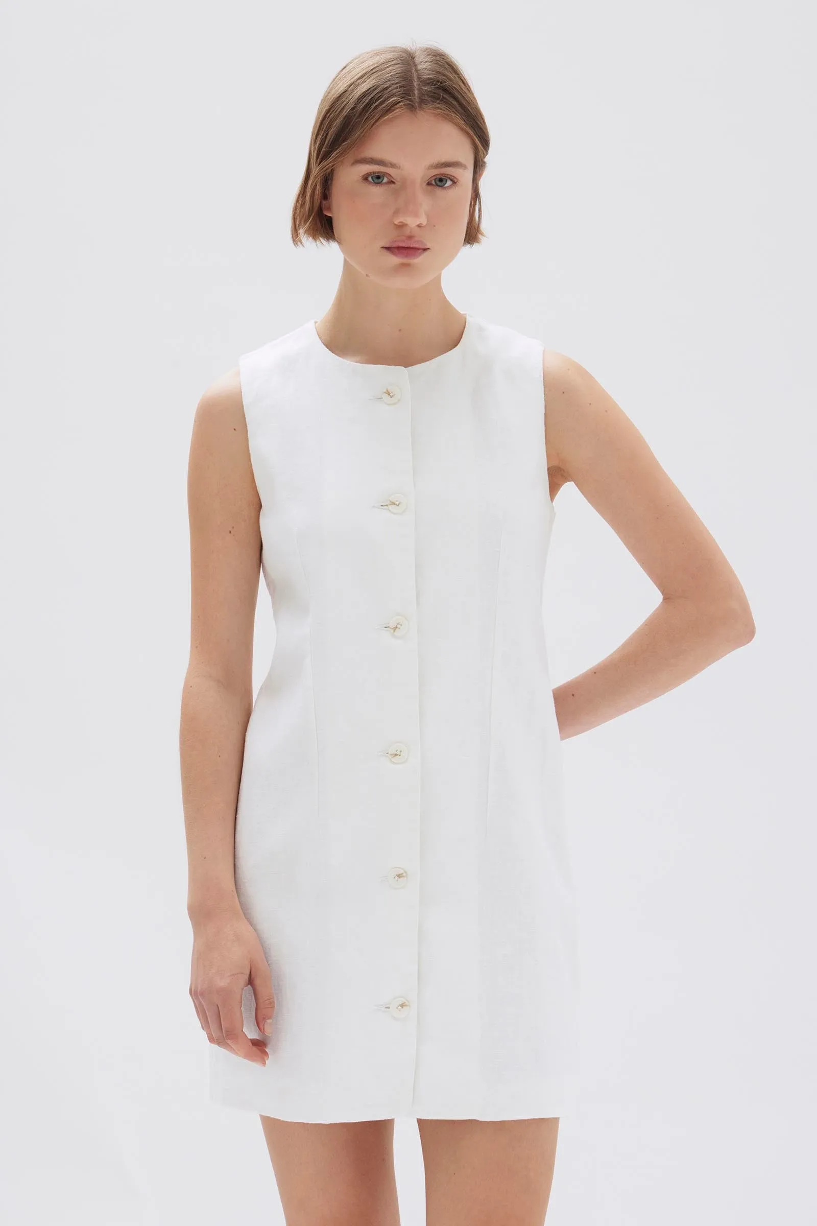 Coralie Linen Mini Dress sold by Assembly Label