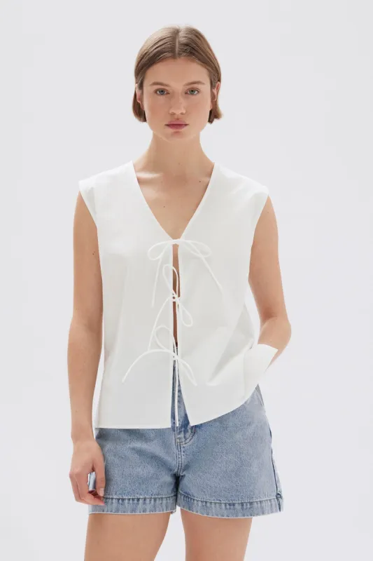 Ollie Poplin Tie Top sold by Assembly Label