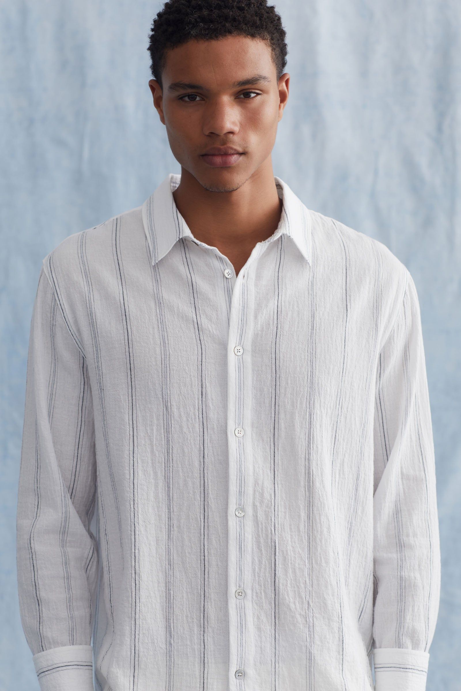 Fine Stripe Textured Shirt sold by Assembly Label