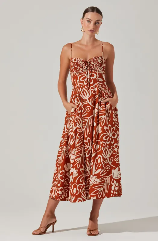 Sarai Floral Midi Dress sold by Astr