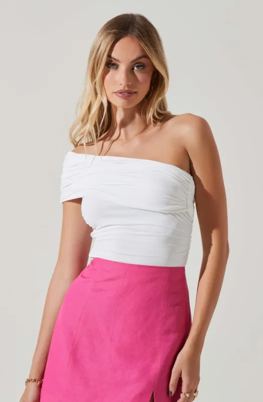 Juni One Shoulder Bodysuit sold by Astr