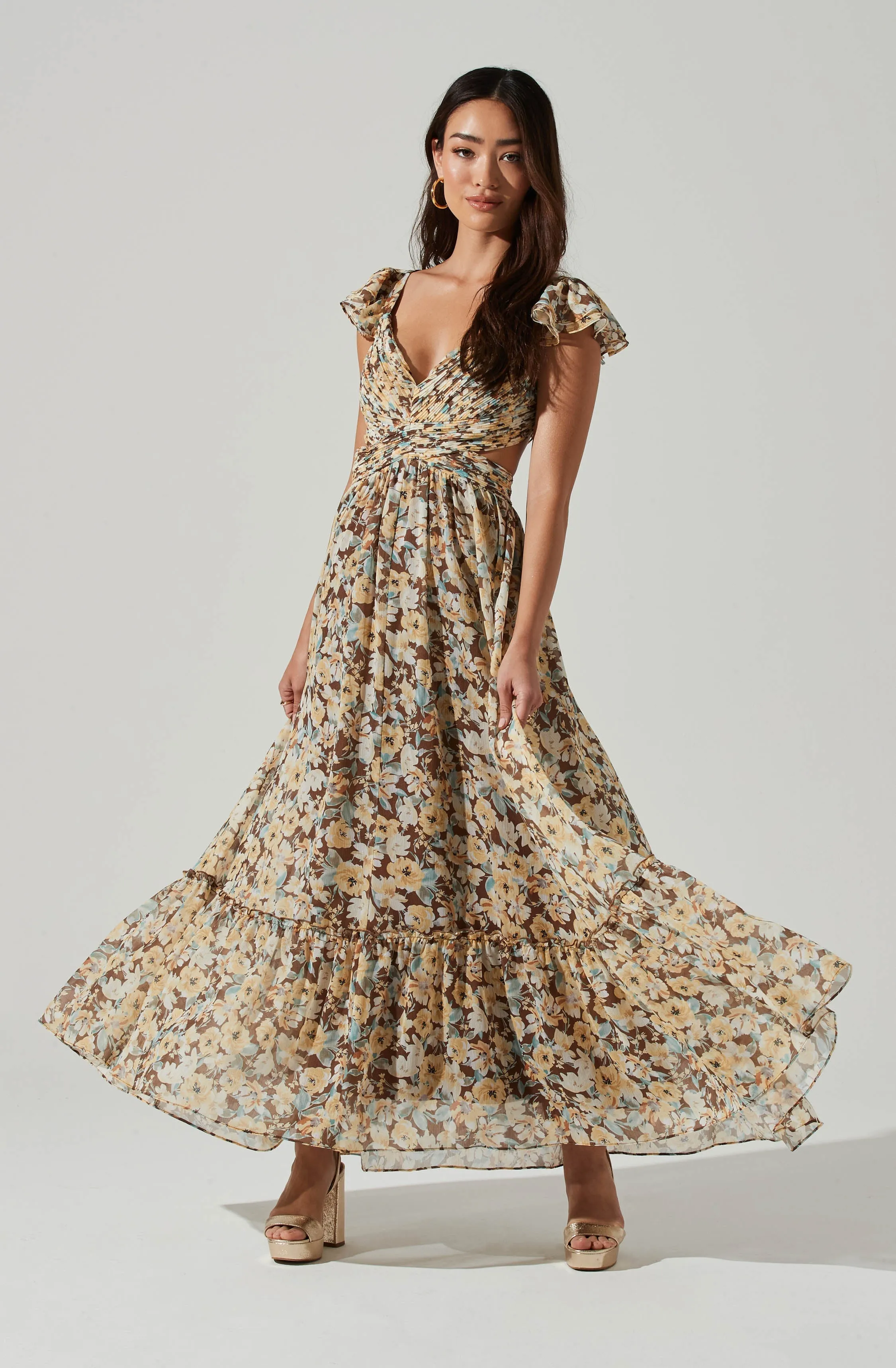 Primrose Floral Strappy Back Maxi Dress sold by Astr