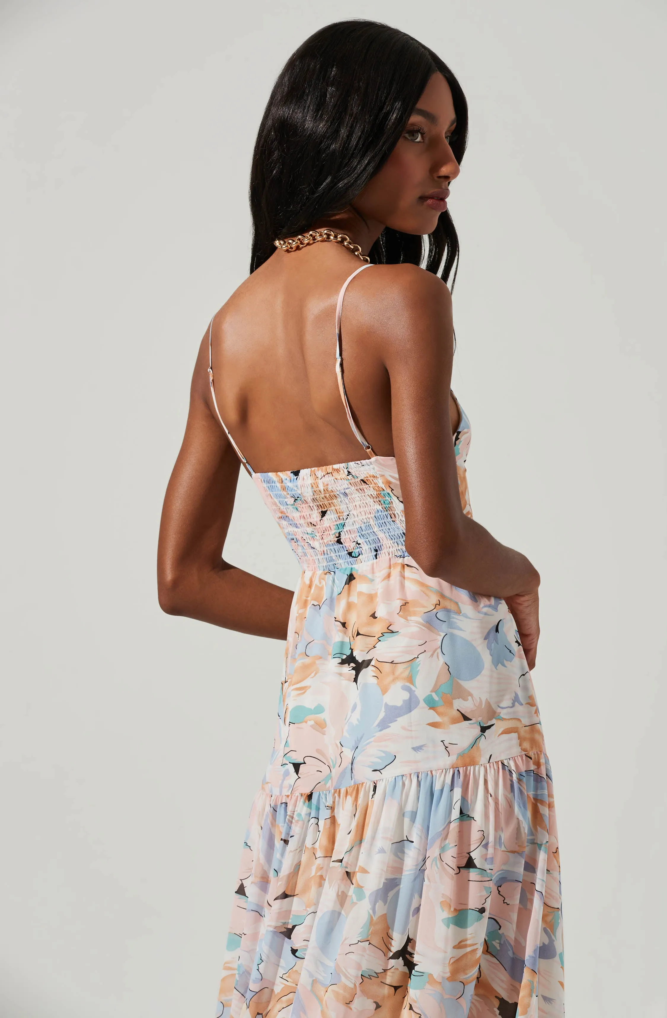 Brandy Floral Cinched Front Cutout Maxi Dress sold by Astr product image thumbnail 4