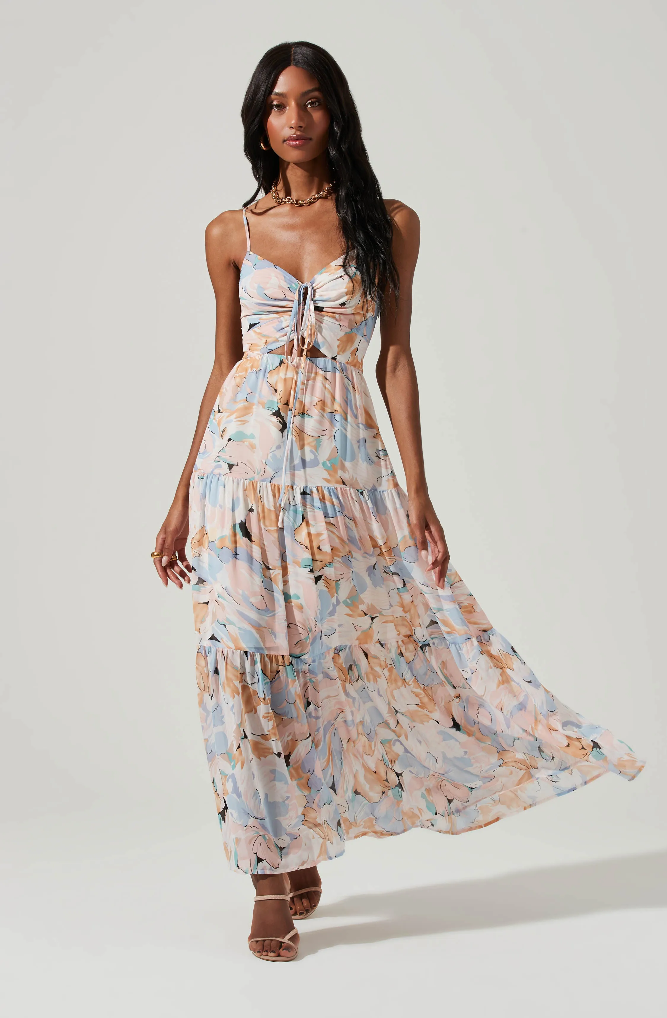 Brandy Floral Cinched Front Cutout Maxi Dress sold by Astr product image thumbnail 2