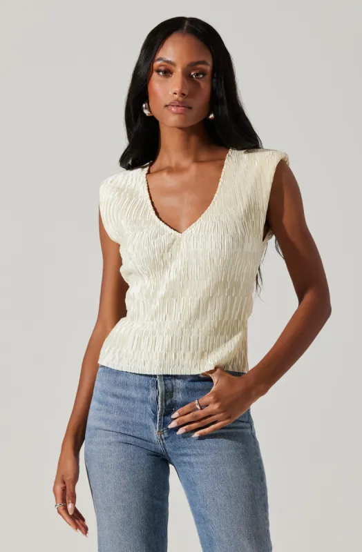 Nyah Plisse Top sold by Astr