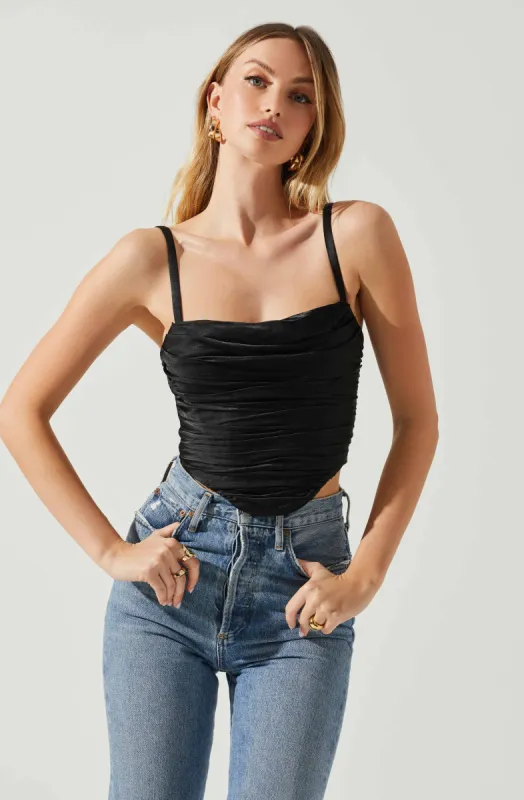 Janet Ruched Bustier Top made by Astr