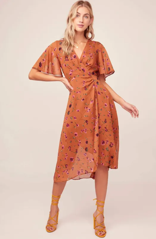 Delaney Floral Midi Dress sold by Astr