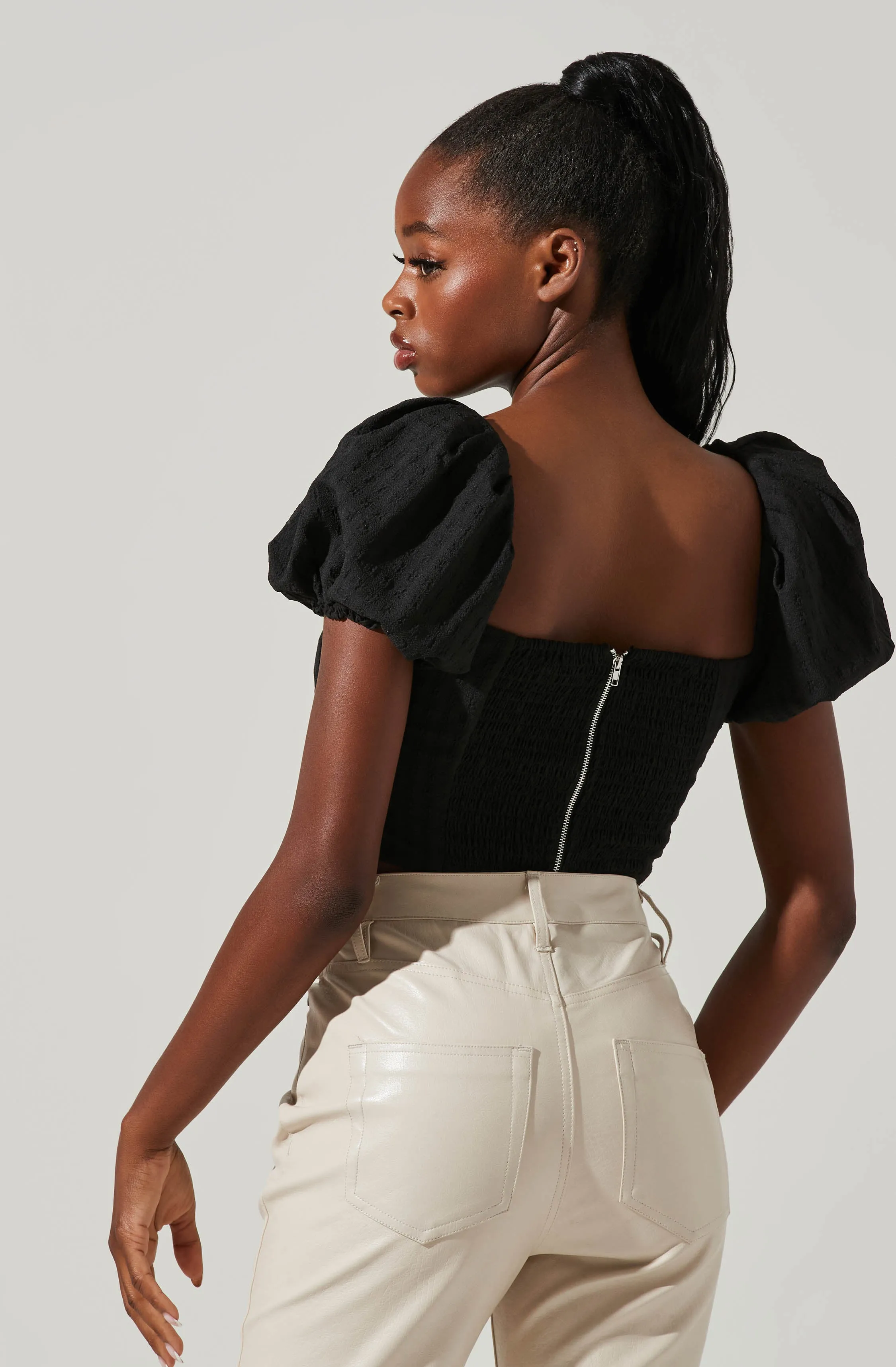Paola Sweetheart Bustier Puff Sleeve Top sold by Astr product image thumbnail 5