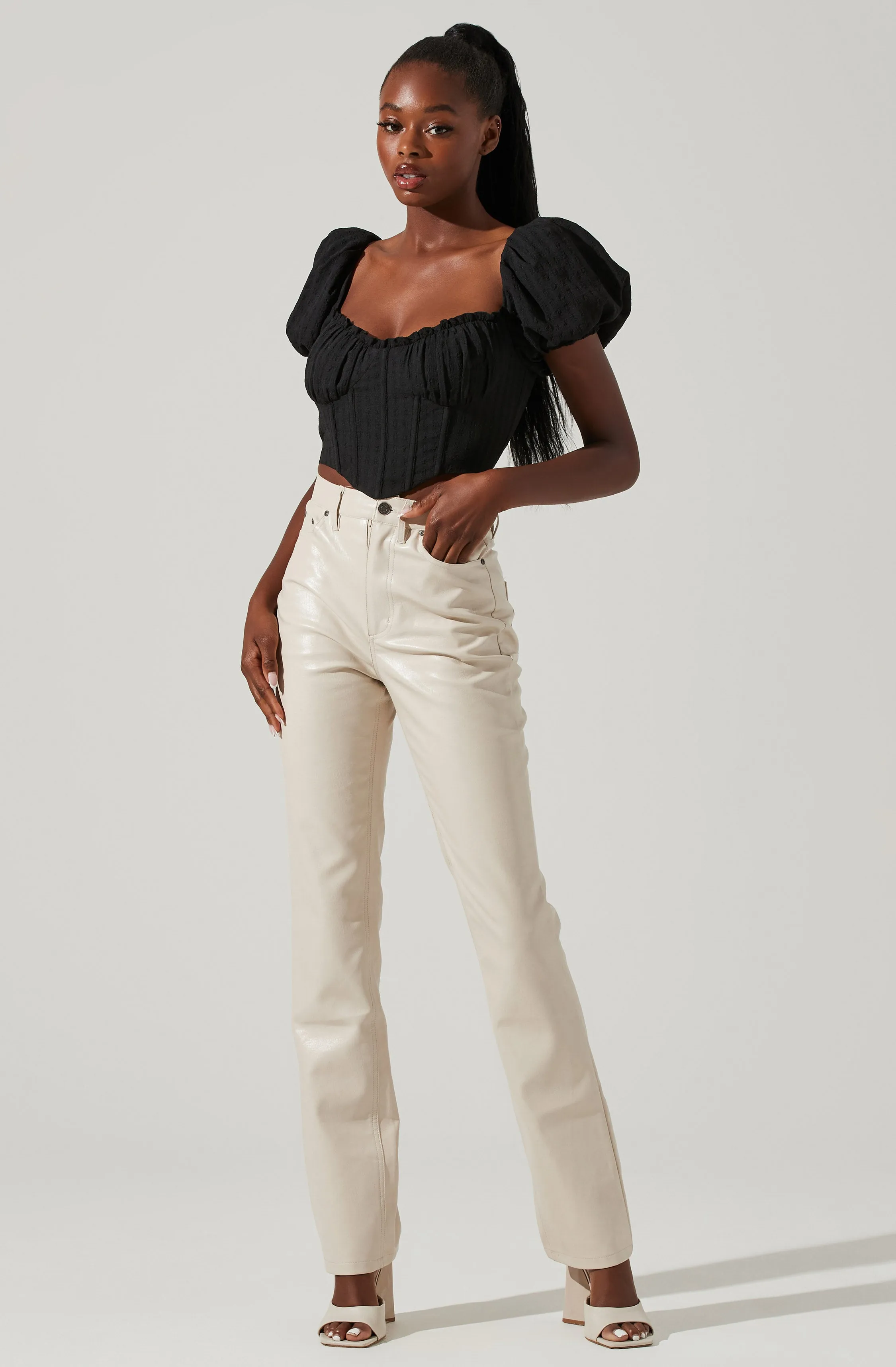 Paola Sweetheart Bustier Puff Sleeve Top sold by Astr product image thumbnail 2