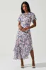 Flutter Sleeve Asymmetrical Floral Maxi Dress sold by Astr