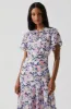 Flutter Sleeve Asymmetrical Floral Maxi Dress sold by Astr