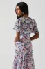 Flutter Sleeve Asymmetrical Floral Maxi Dress sold by Astr