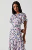 Flutter Sleeve Asymmetrical Floral Maxi Dress sold by Astr