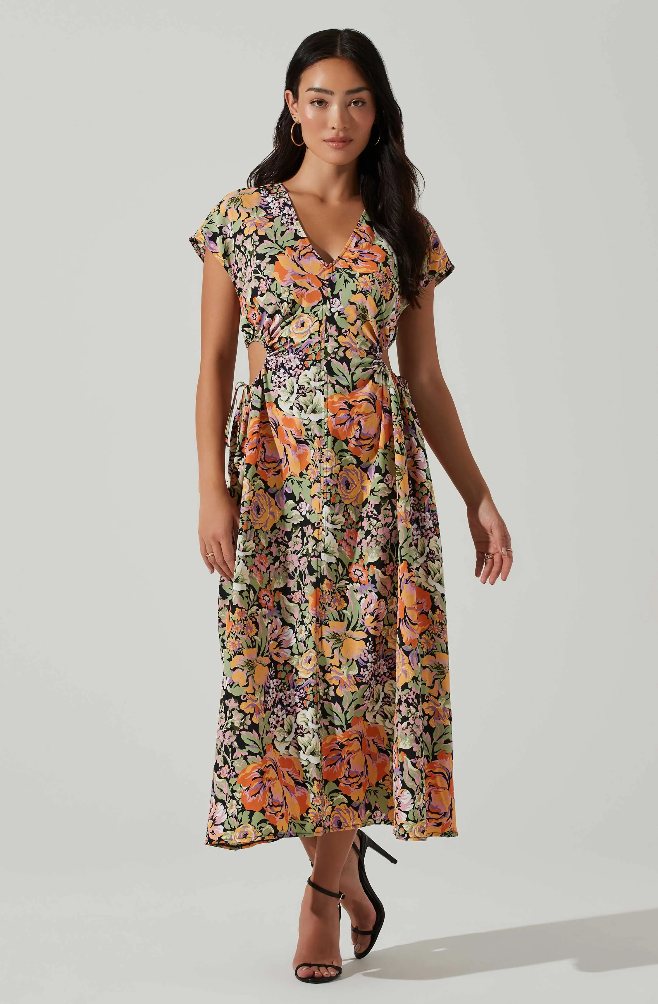Miranda Floral Print Midi Dress sold by Astr