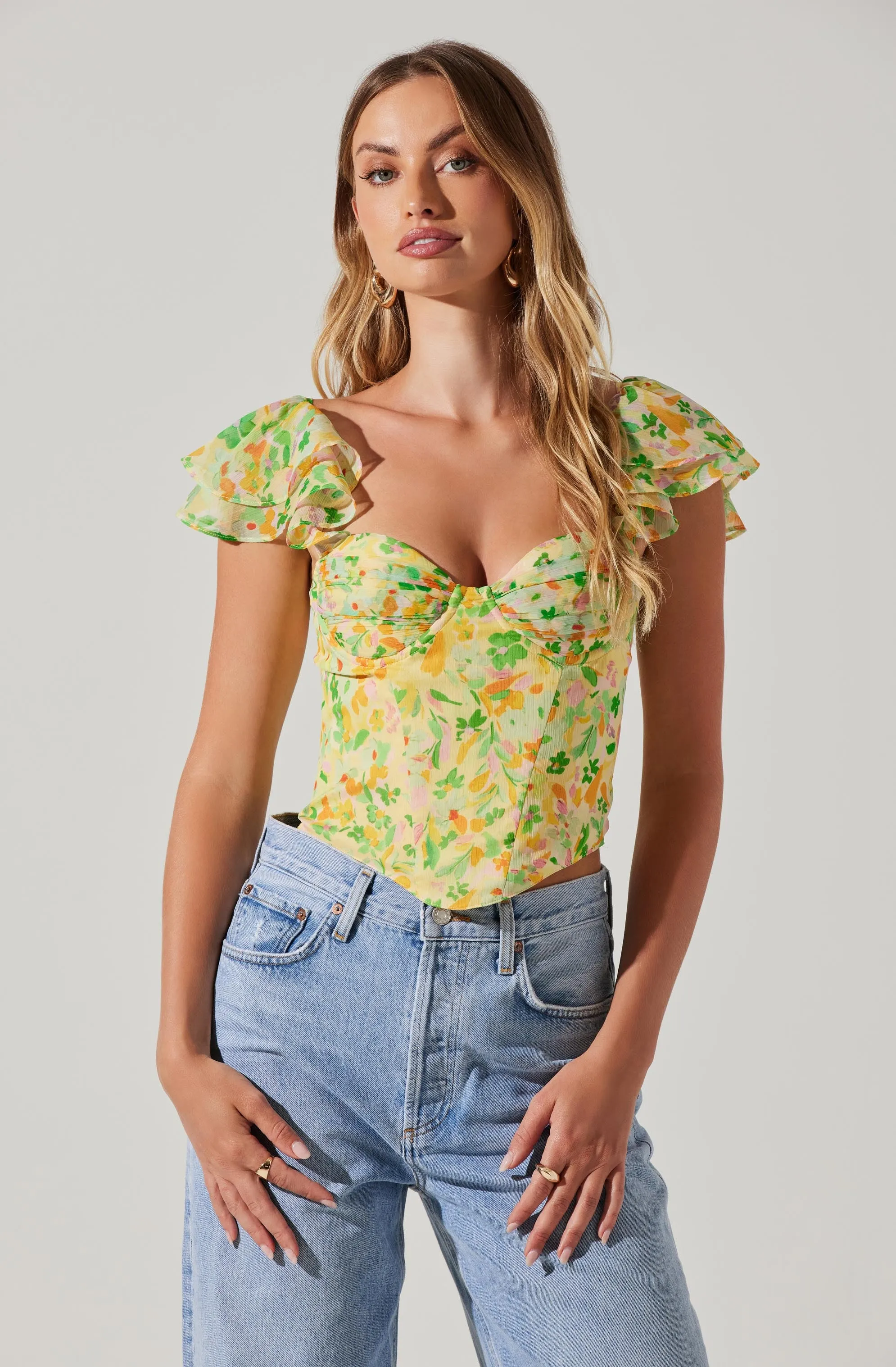 Corazon Floral Bustier Top sold by Astr