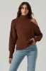 Mock Neck Cutout Sweater sold by Astr