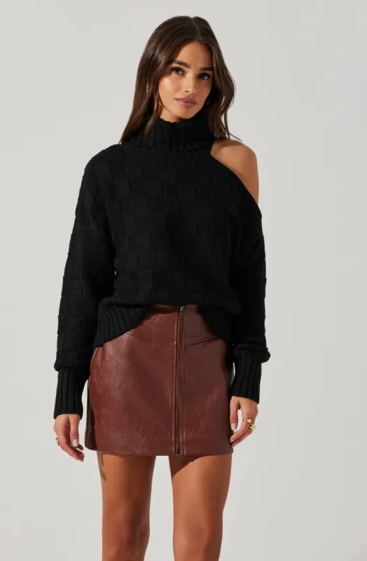 Mock Neck Cutout Sweater sold by Astr