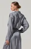 Ira Satin Wrap Shirt Dress sold by Astr